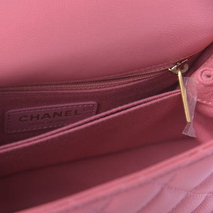 Chanel Caviar Lizard Embossed Quilted Mini Coco Handle Flap Pink 8 of 11