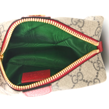 Gucci Soft GG Supreme Monogram Calfskin Small Ophidia Cosmetic Case Beige Ebony Hibiscus Red 5 of 7