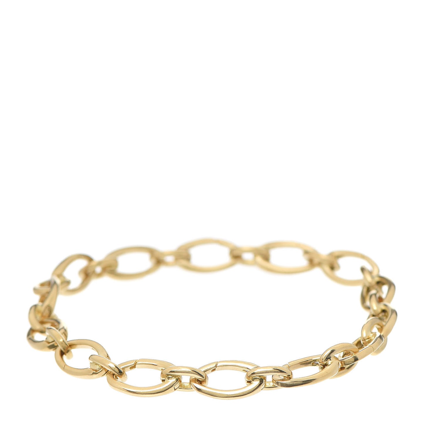 18K Yellow Gold Clasping Oval Link Bracelet
