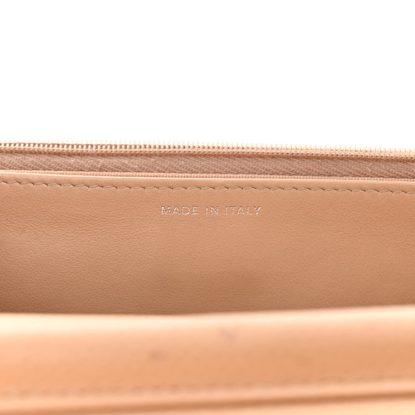 Caviar Quilted Wallet on Chain WOC Beige