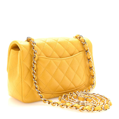 Chanel Caviar Quilted Mini Rectangular Flap Yellow 3 of 10
