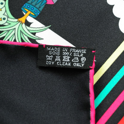 Hermes Silk La Maizeon Des Carres Scarf 90 Noir Gris Multicolor 6 of 6
