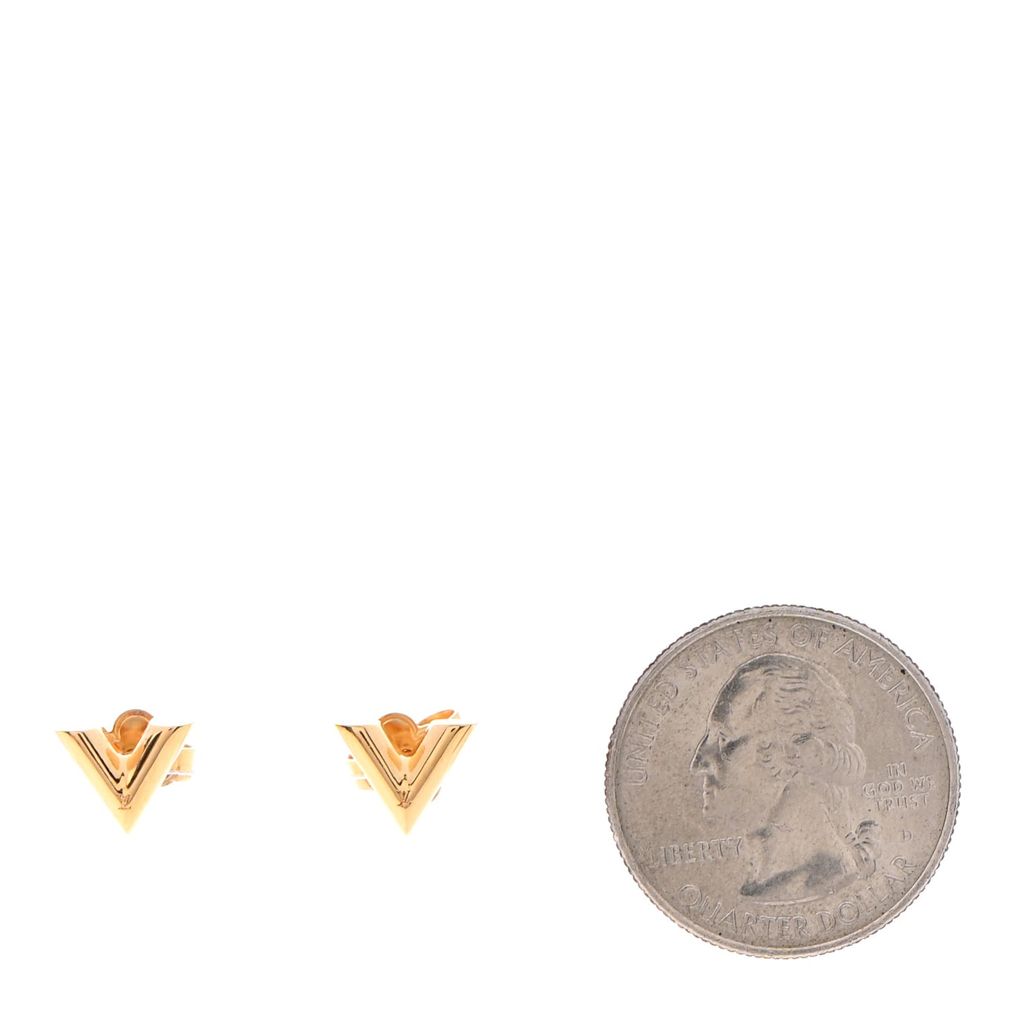 Brass Essential V Stud Earrings Gold