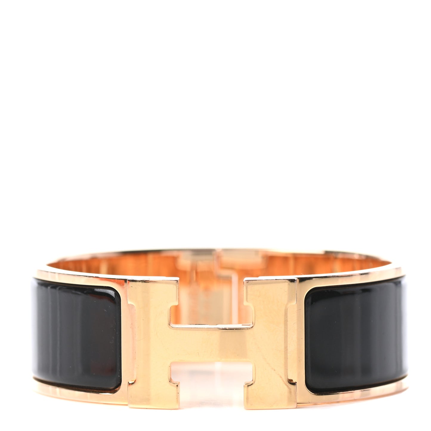 Enamel Wide Clic Clac H Bracelet PM Black