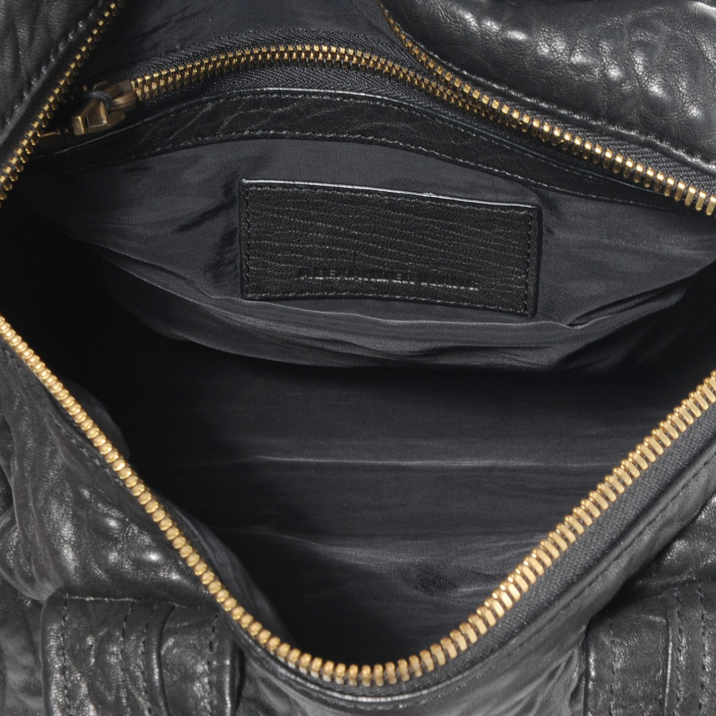 Pebbled Lambskin Rocco Black Antique Brass Hardware