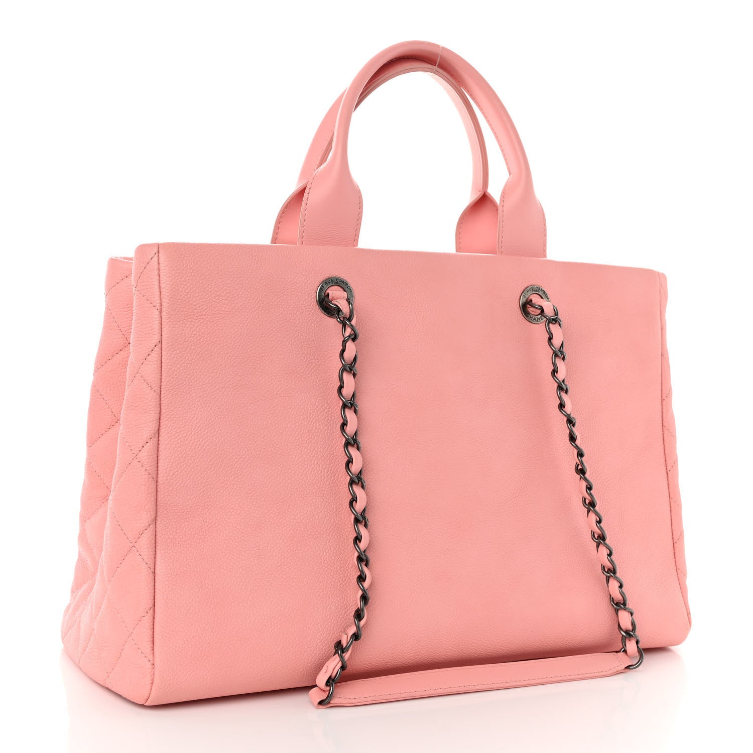 Chanel Caviar Lambskin Quilted Large Coco Break Shopping Bag Pink 3 of 9
