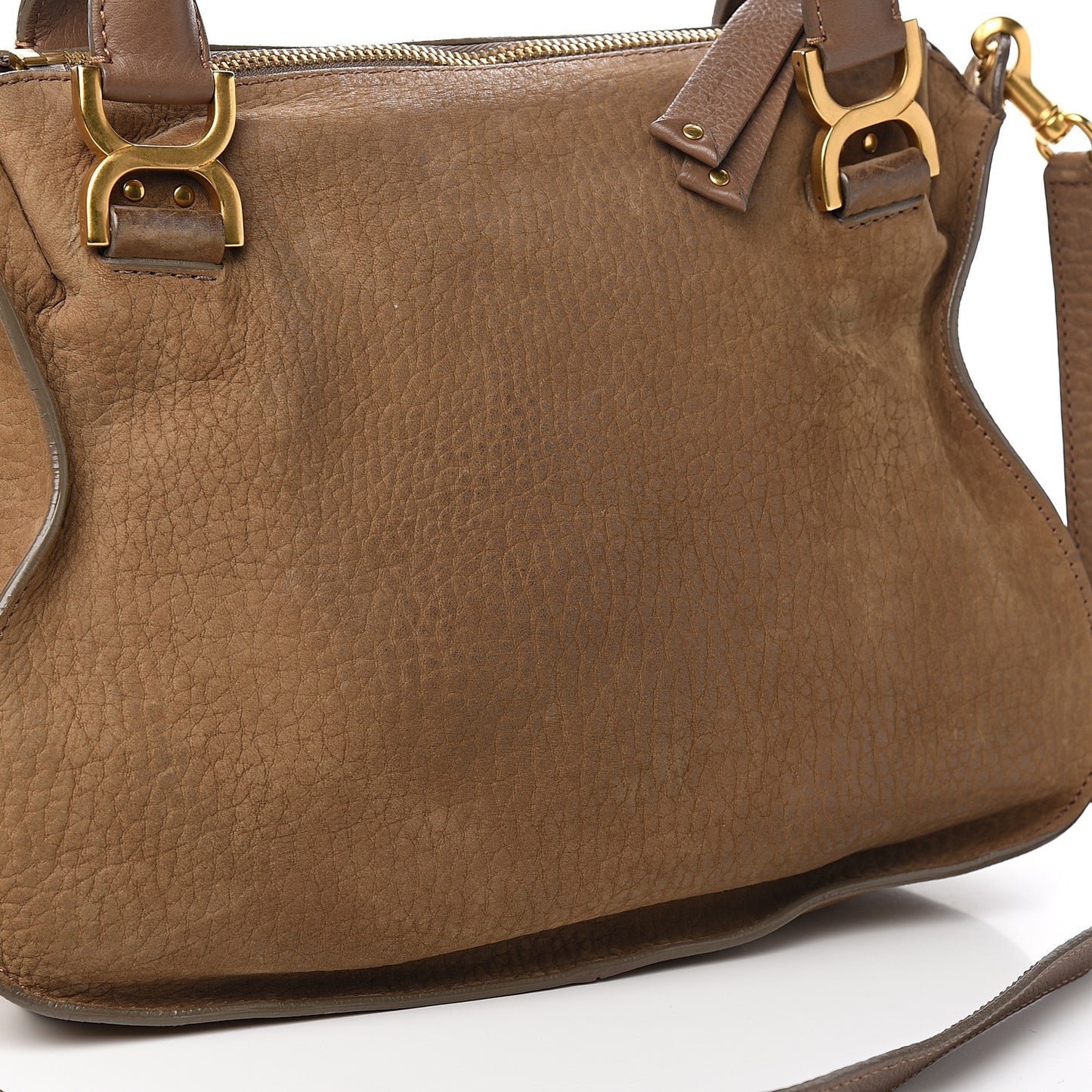 Nubuck Calfskin Medium Marcie Satchel Nut