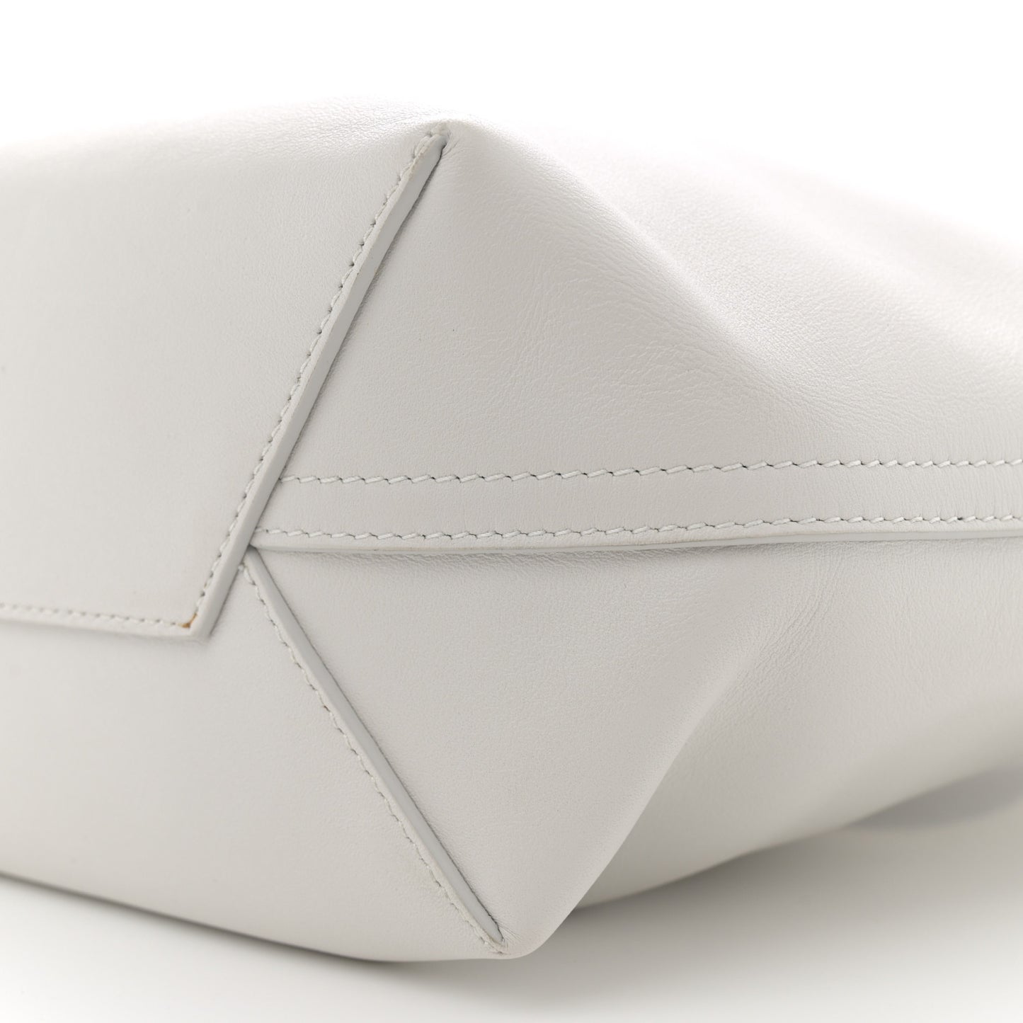 Shiny Calfskin Megazip Tote White