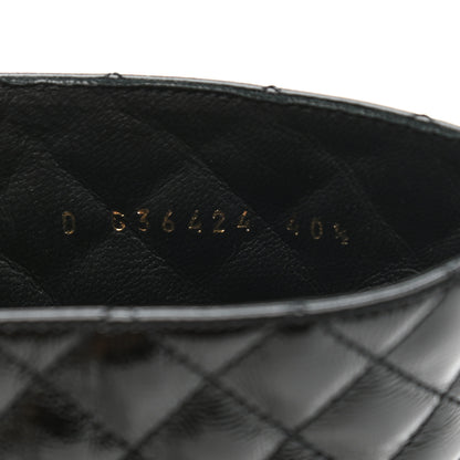Chanel Shiny Calfskin Quilted Lace Up Combat Boots 40.5 Black 8 of 9