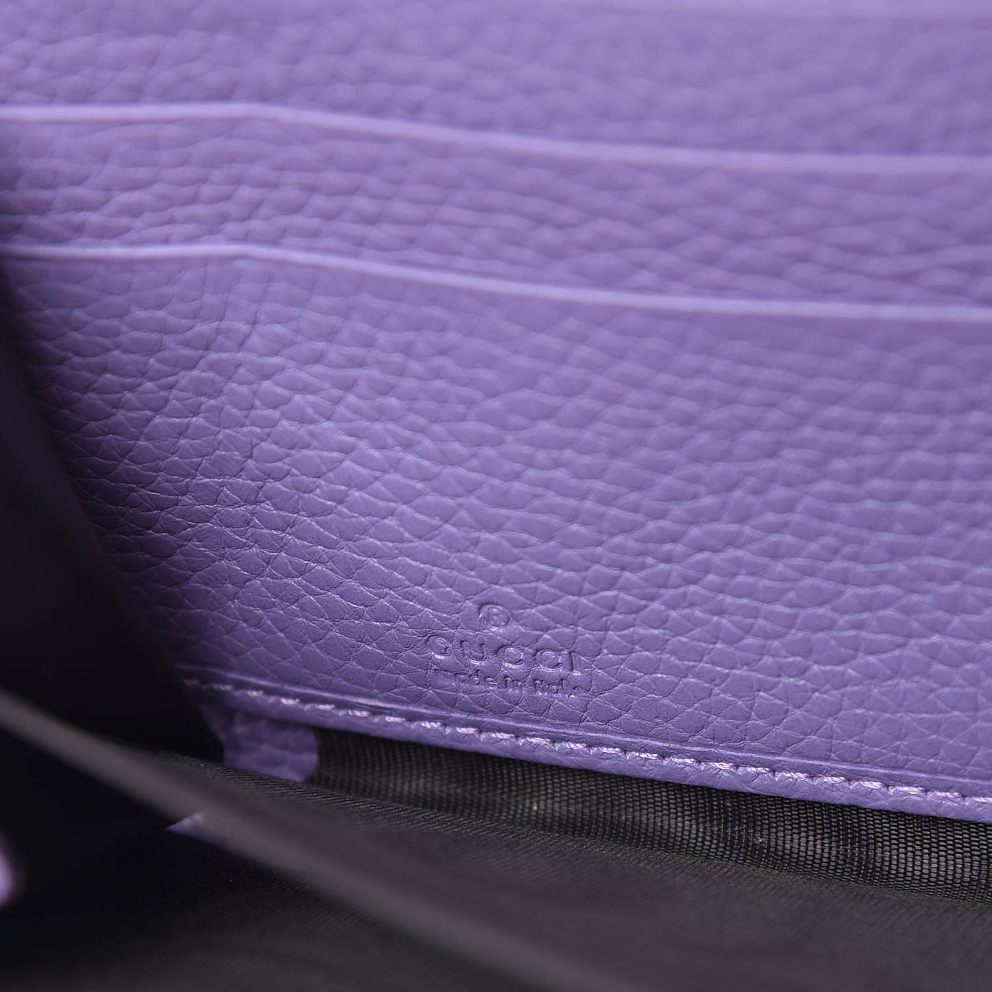 Pebbled Calfskin Bamboo Tassel Zip Around Wallet Purple