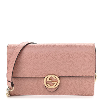 Gucci Dollar Calfskin Interlocking G Chain Wallet Soft Pink 1 of 9