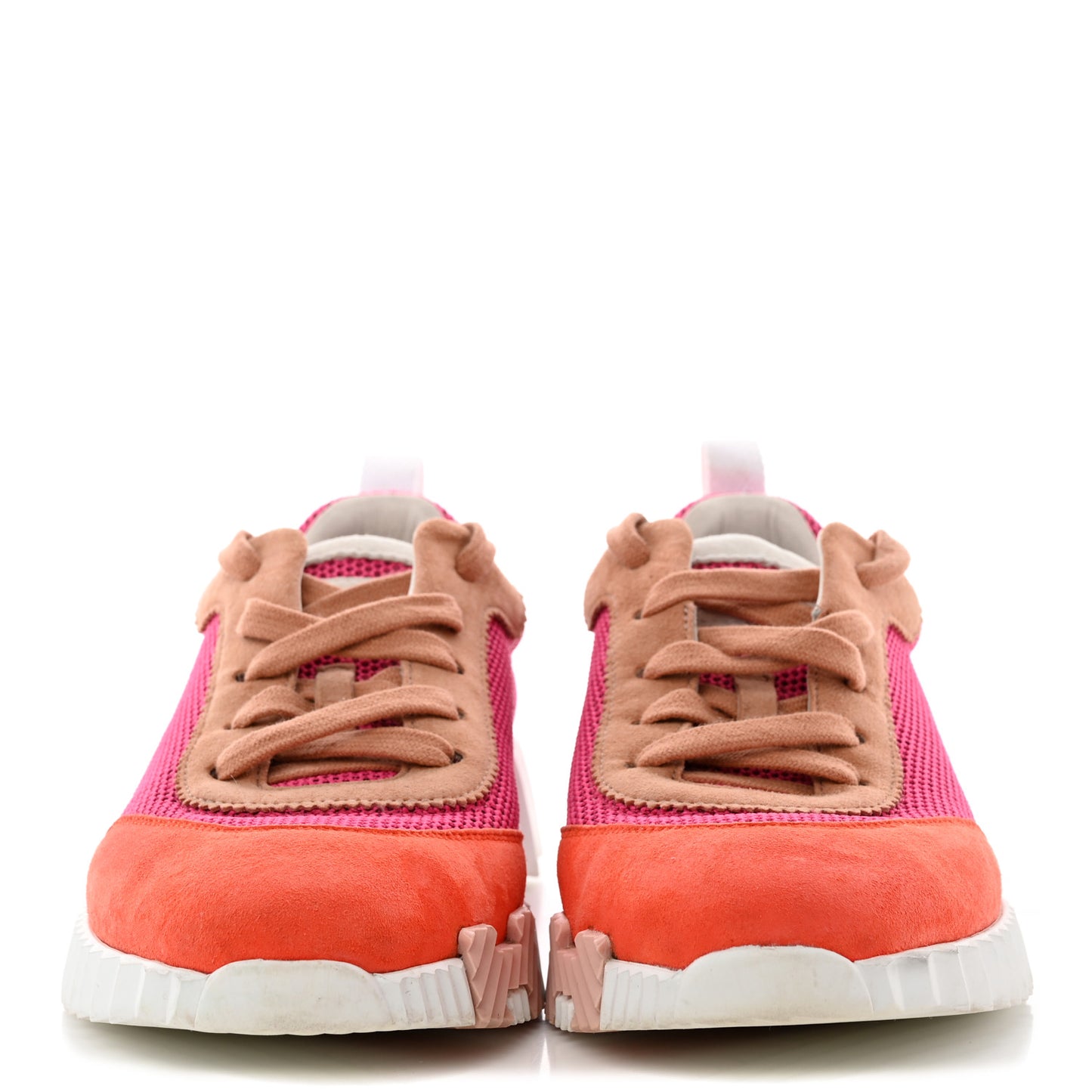 Air Mesh Suede Goatskin Bouncing Sneakers 38 Rose Multicolor
