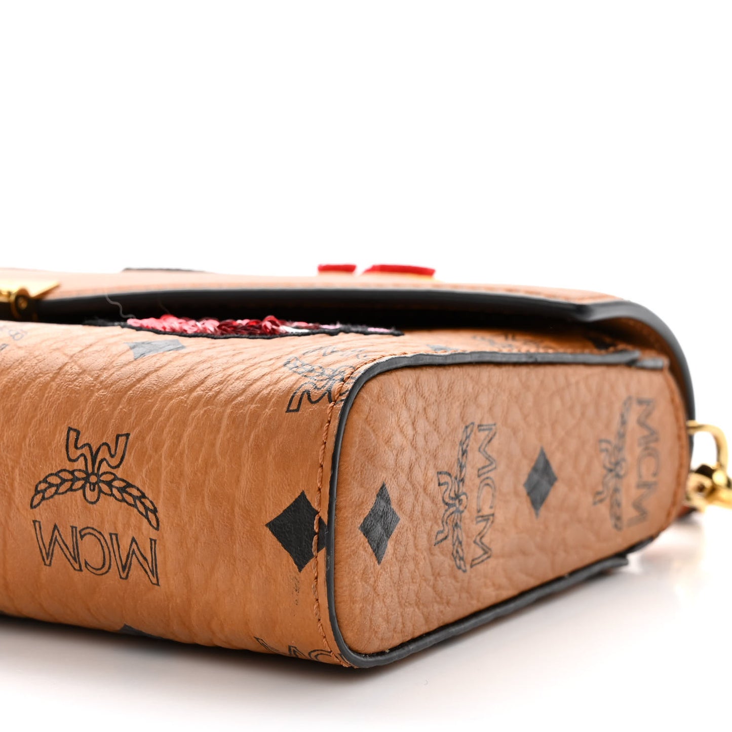 Visetos Large Patricia Love Patch Wallet On Chain Cognac