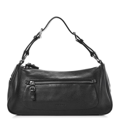Prada Vitello Daino Buckle Shoulder Bag Black 1 of 10