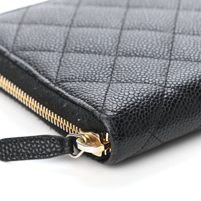Chanel Caviar Quilted Large Zip Around Organizer Wallet Black 4 of 5