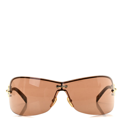 Gucci Metal Semi Rimless Marina Chain Sunglasses Havana 3 of 7