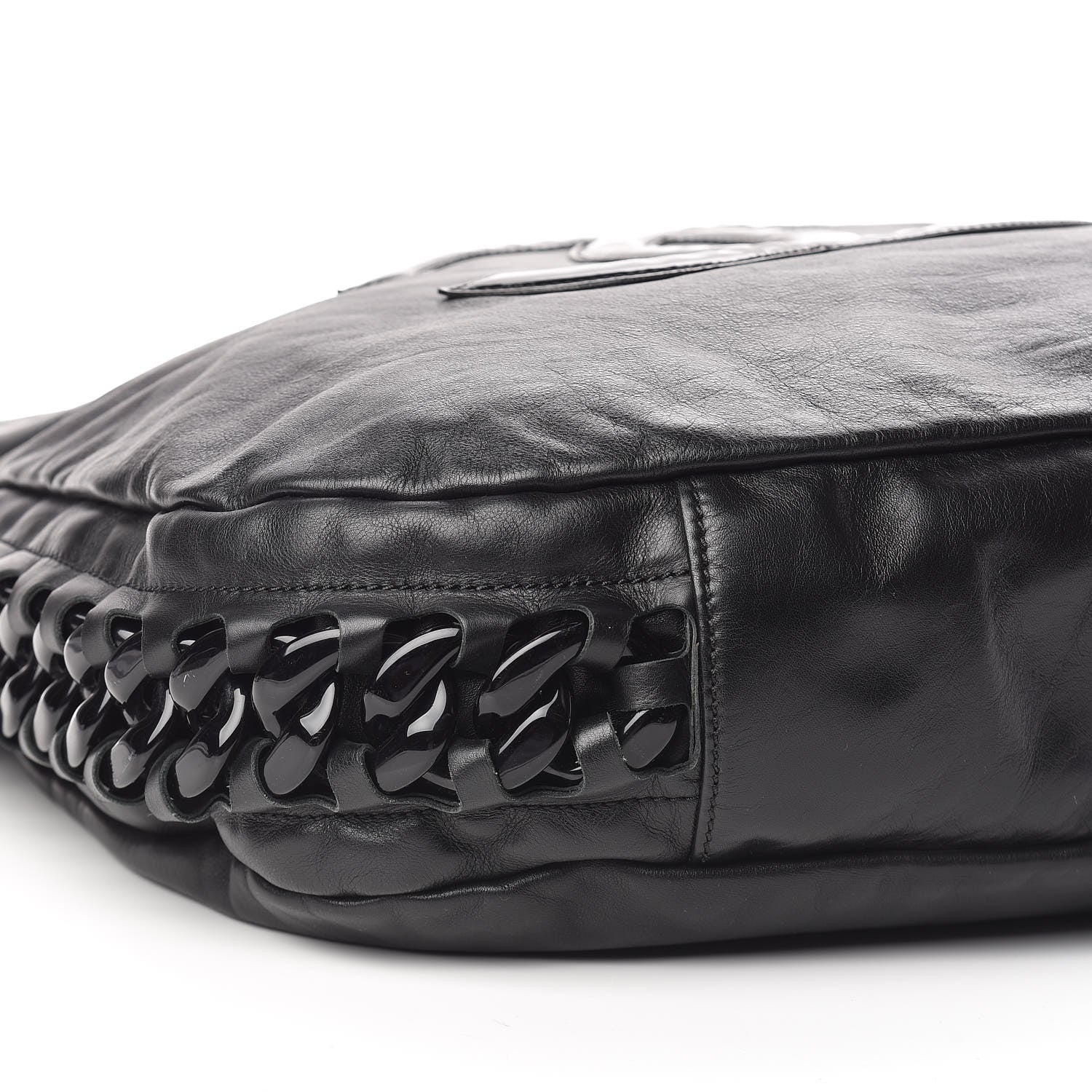 Chanel Calfskin Modern Chain Rhodoid Hobo Black 5 of 10
