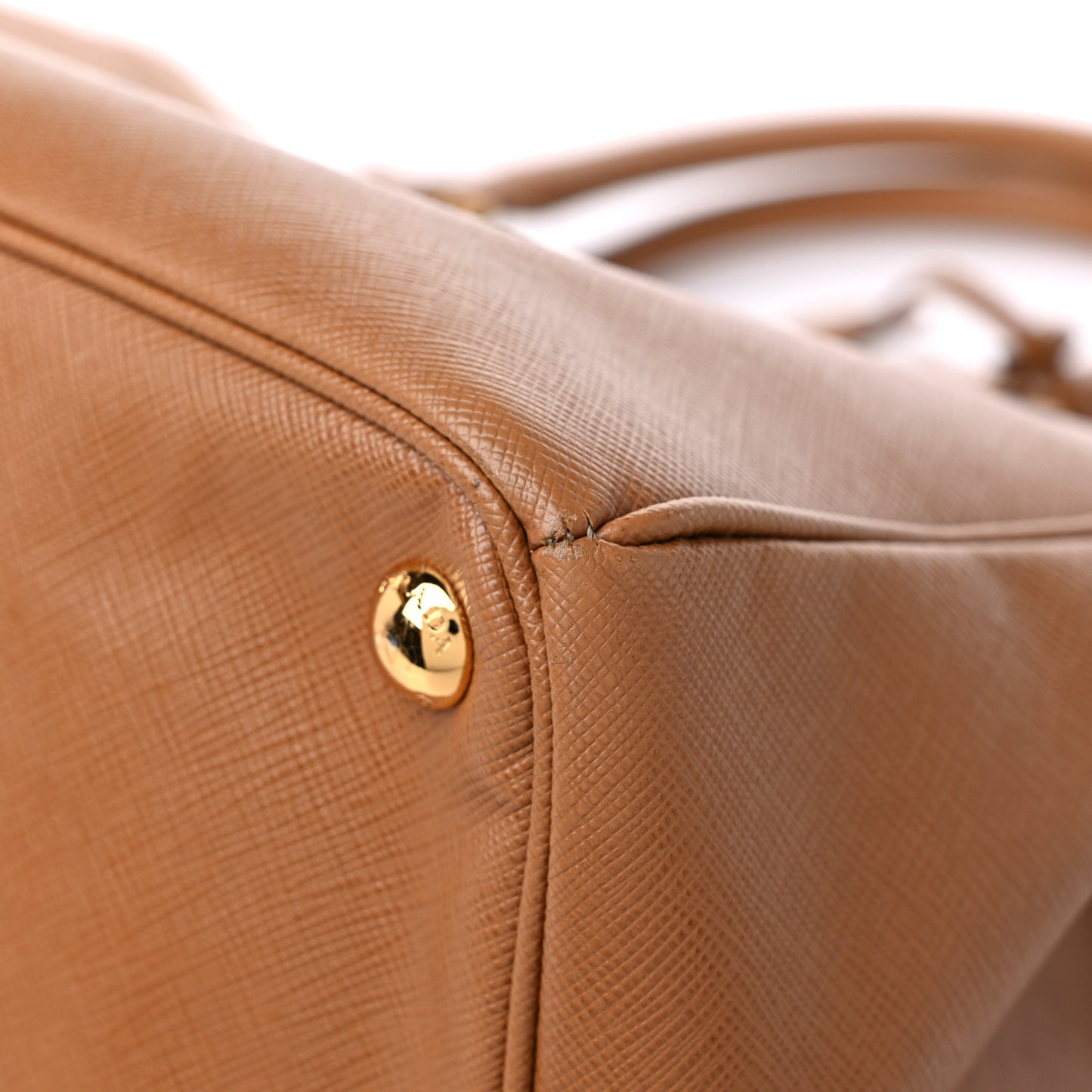 Saffiano Large Galleria Double Zip Tote Caramel