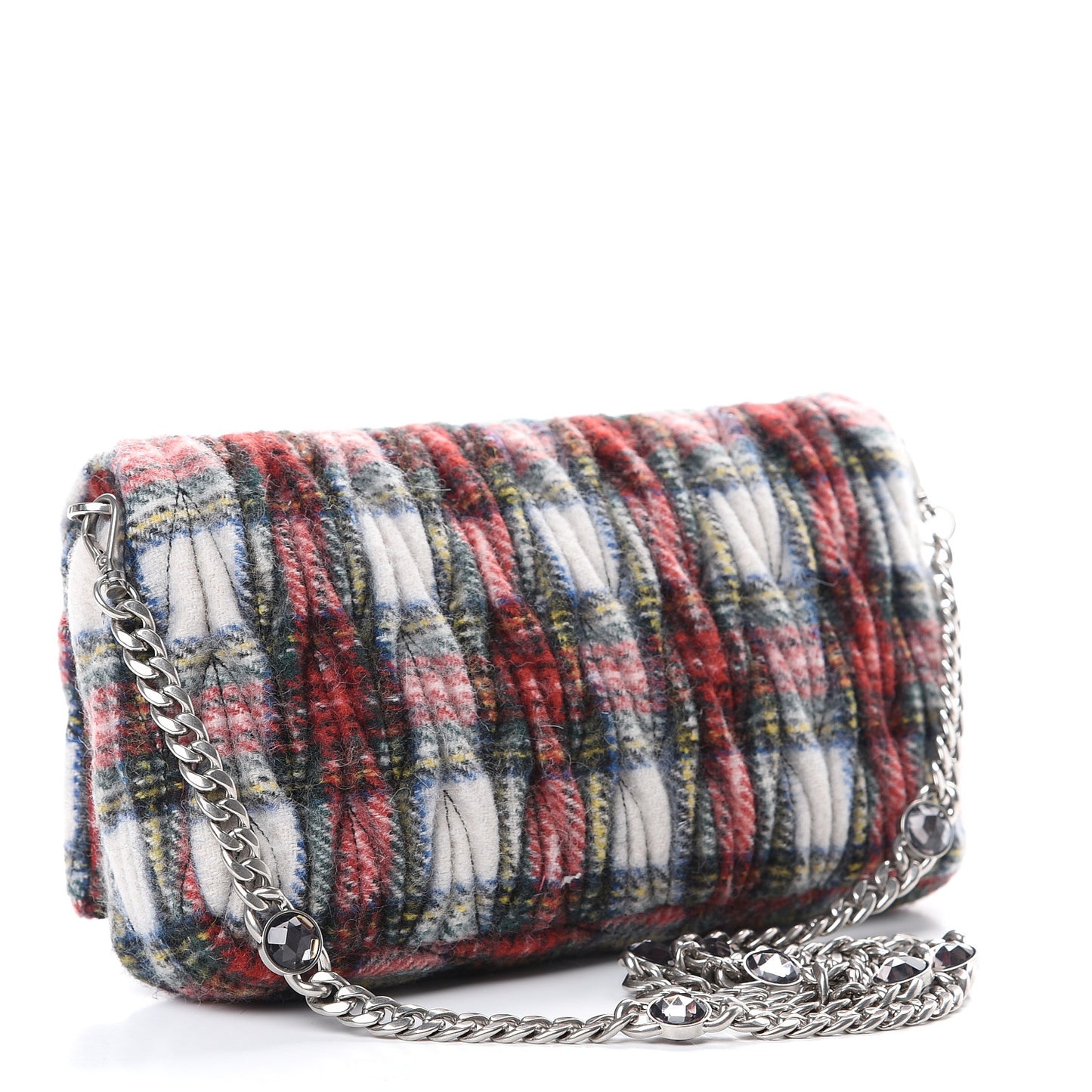Tartan Matelasse Small Flap Naturale