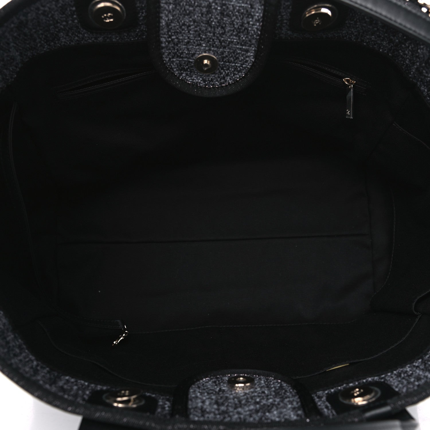 Chanel Woven Straw Raffia Large Deauville Tote Grey 4 of 5