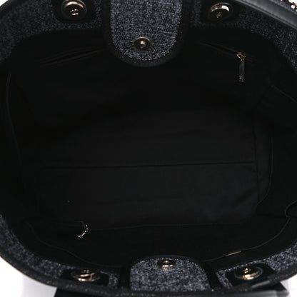 Chanel Woven Straw Raffia Large Deauville Tote Grey 4 of 5