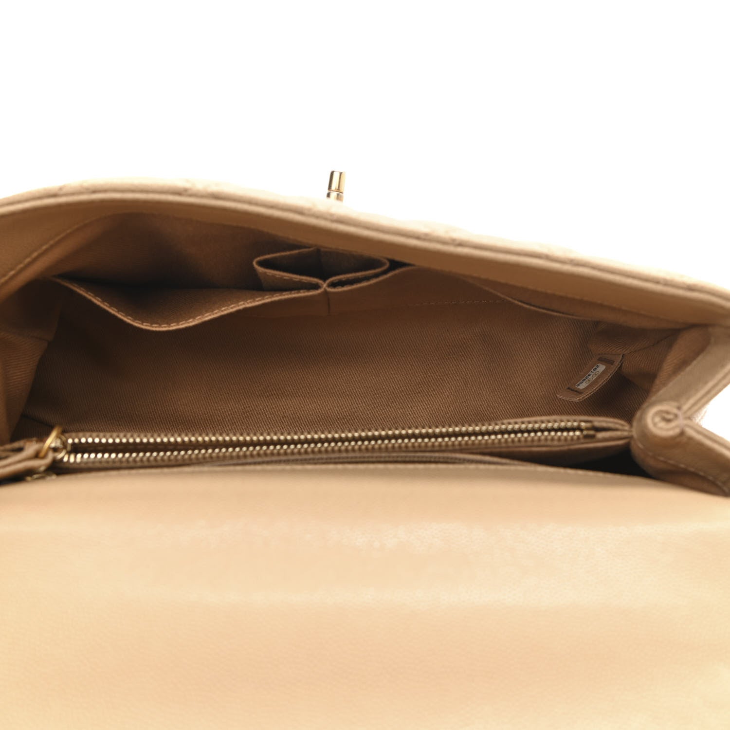 Chanel Caviar Lizard Quilted Small Coco Handle Flap Beige 5 of 13