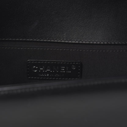 Chanel Calfskin Chevron Quilted Medium Boy Flap Black 8 of 10