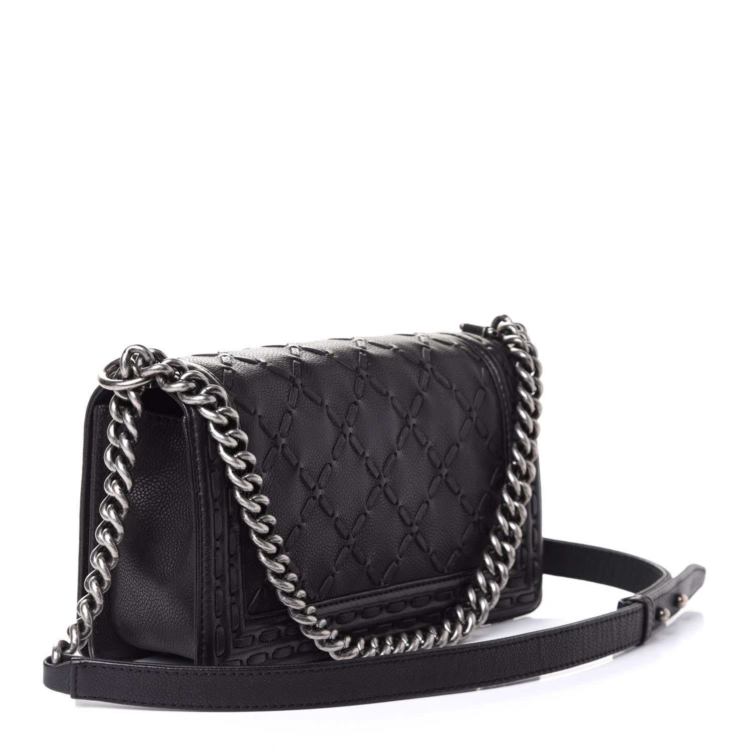 Chanel Caviar Stitched Medium Boy Flap Black 2 of 5