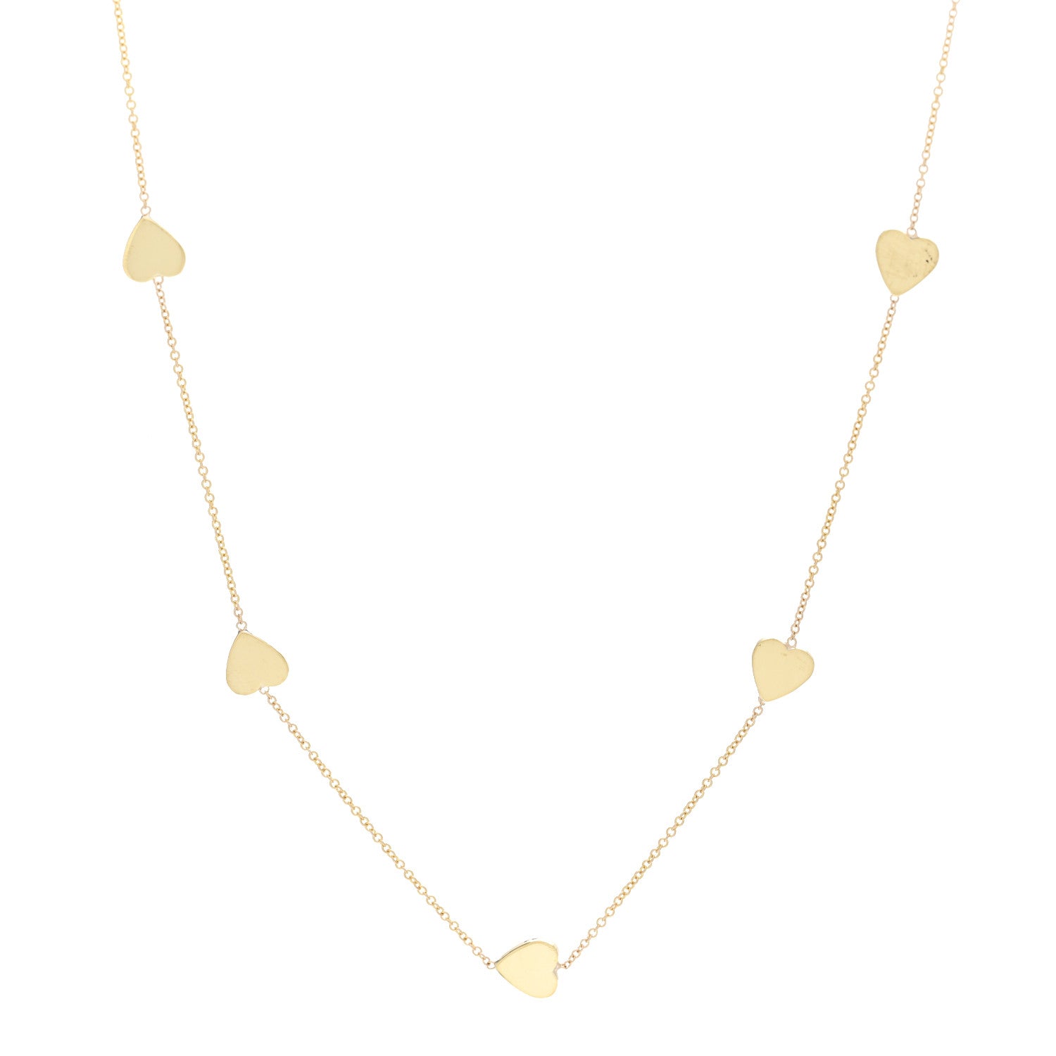 Jennifer Meyer 18K Yellow Gold Heart By The Inch Necklace 1 of 4