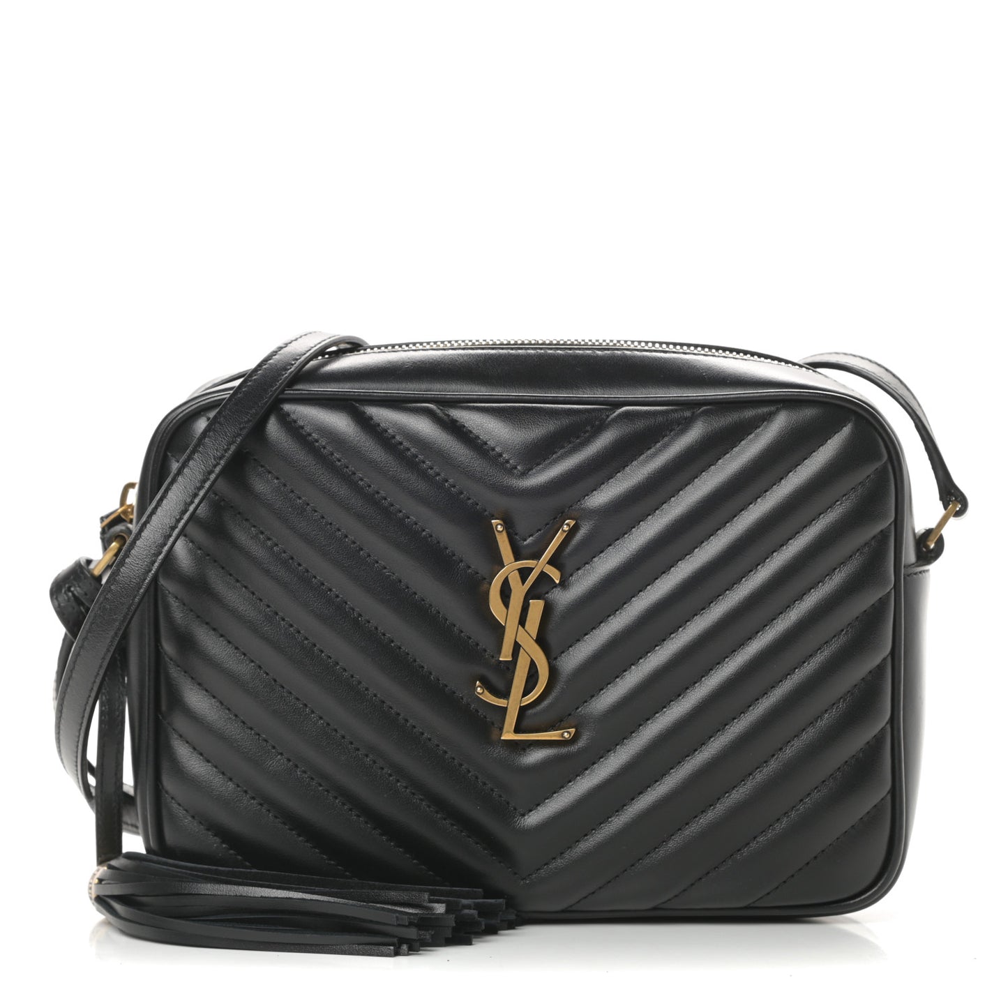 Calfskin Matelasse Monogram Lou Camera Bag Black
