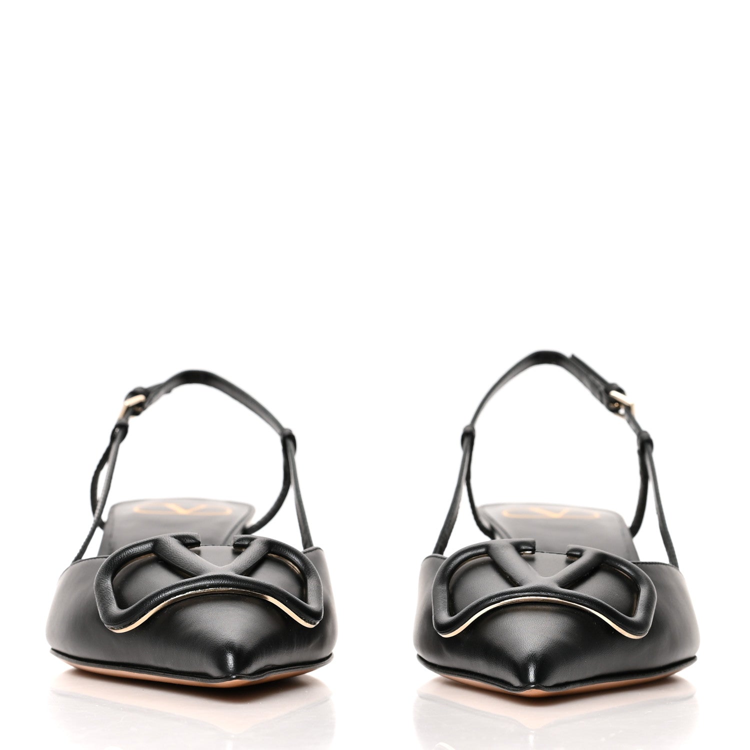 Valentino Garavani Calfskin Tonal Vlogo Slingback Pumps 38 Black 2 of 8