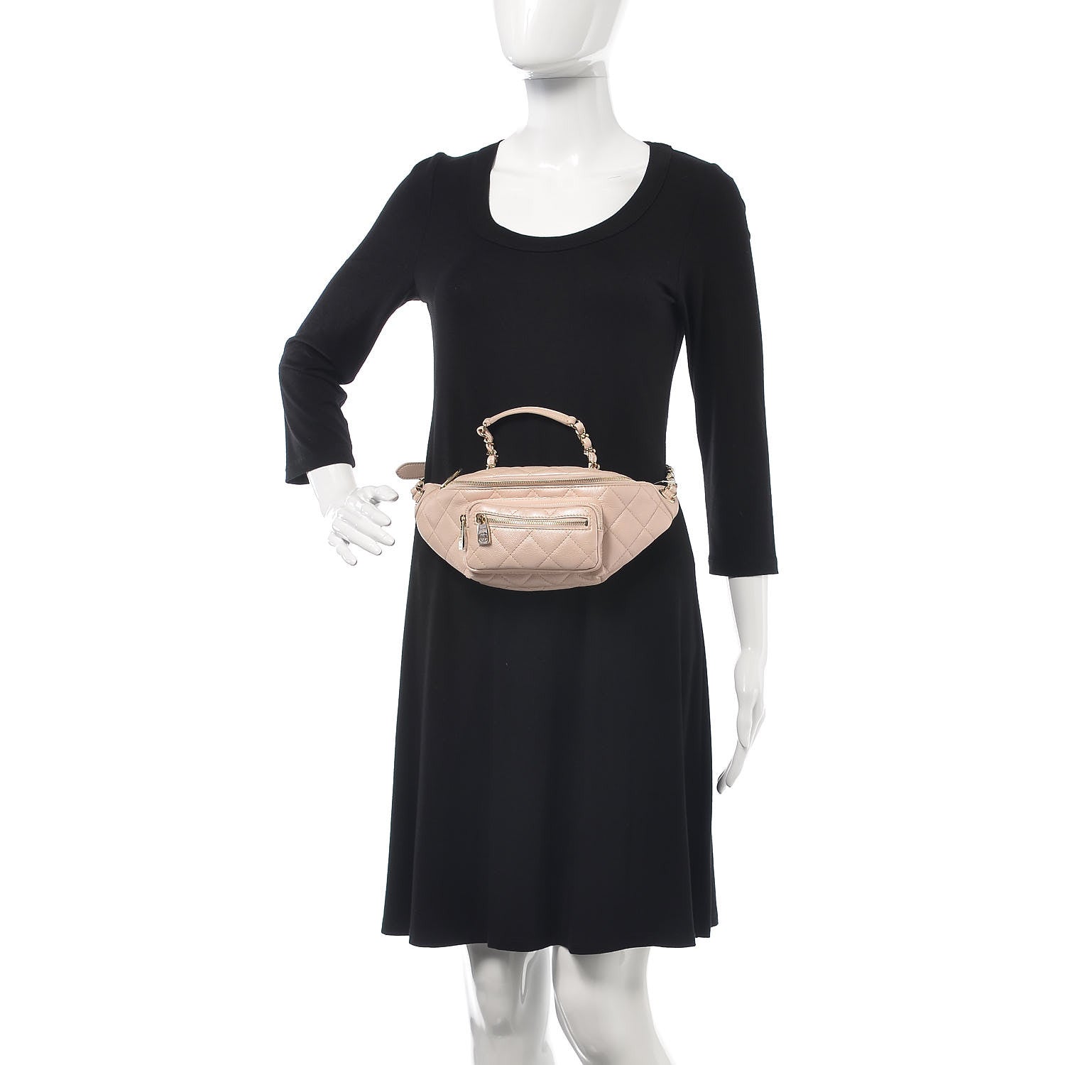 Chanel Iridescent Calfskin Quilted All About Waist Belt Bag Beige 2 of 8