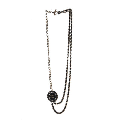 Chanel Lambskin CC Long Chain Necklace Black Gold 3 of 7
