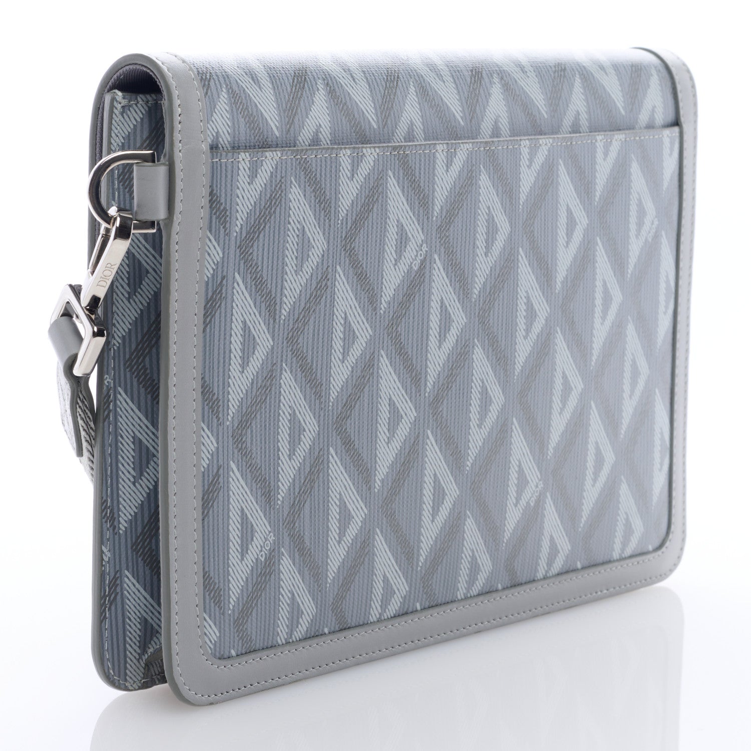 Christian Dior Coated Canvas CD Diamond Hit The Road A5 Pouch With Flap Gray 3 of 6
