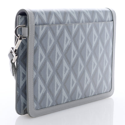 Christian Dior Coated Canvas CD Diamond Hit The Road A5 Pouch With Flap Gray 3 of 6