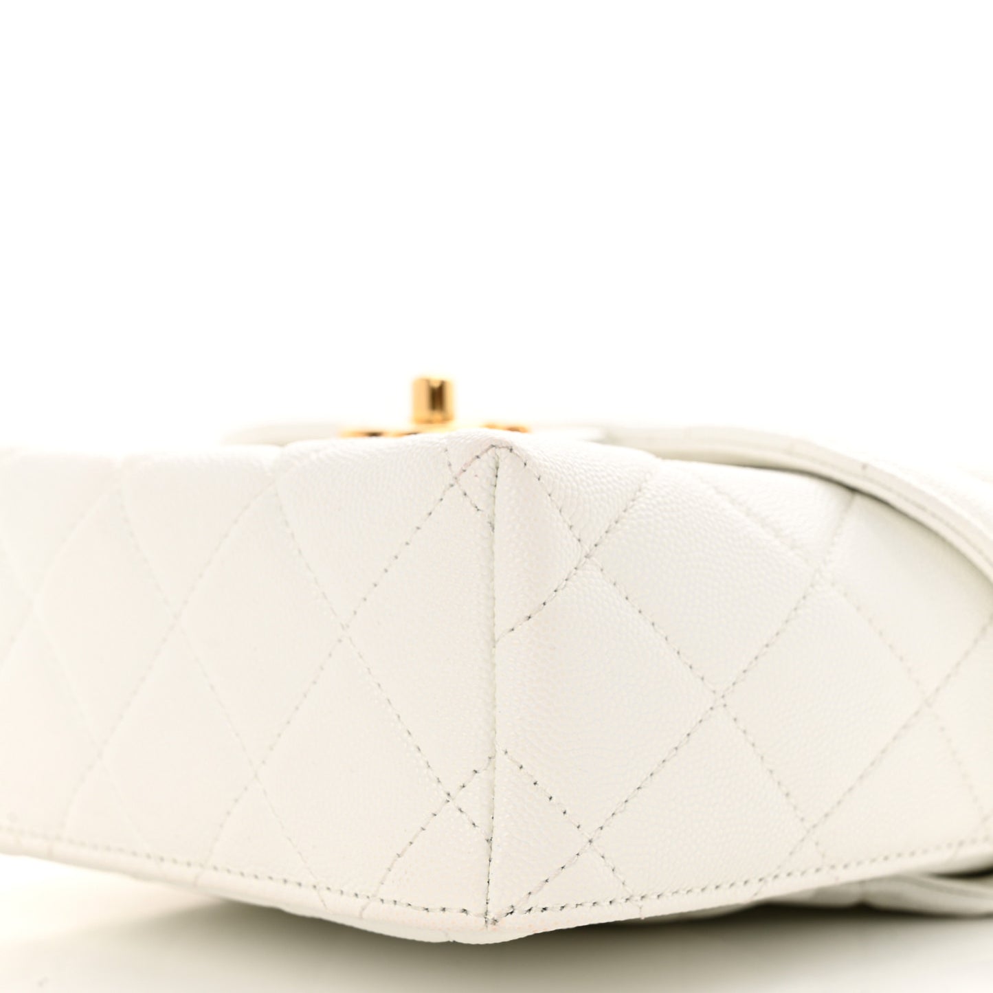 Caviar Quilted Handy Box Vanity Case White
