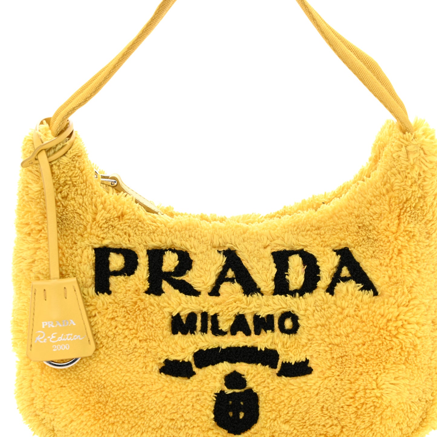 Terry Cloth Mini Re-Edition 2000 Bag Giallo Black
