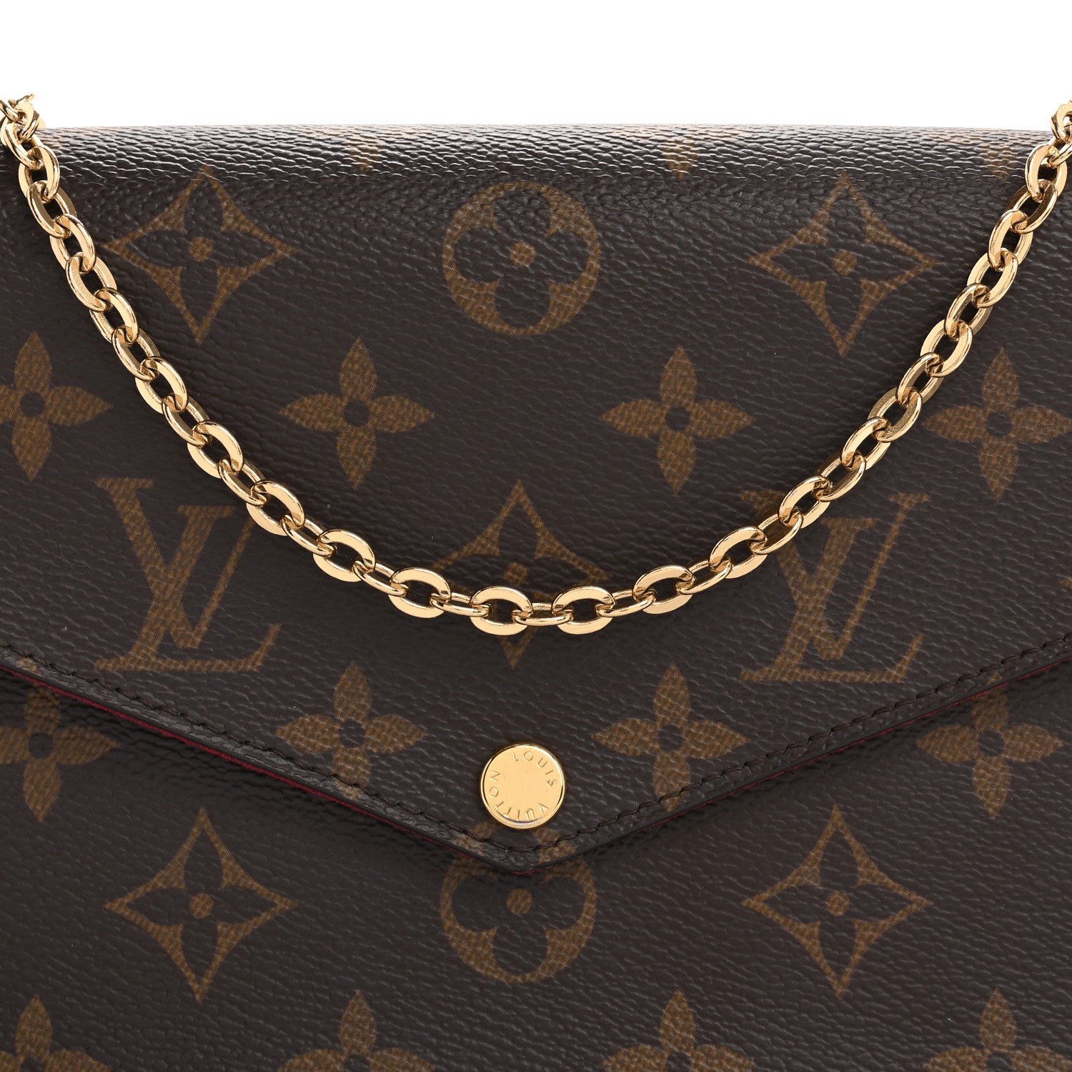 Louis Vuitton Monogram Pochette Felicie Chain Wallet Fuchsia 9 of 15