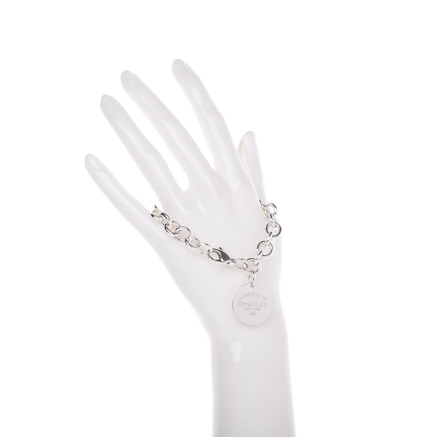 Tiffany Sterling Silver Return to Round Tag Charm Bracelet 2 of 3