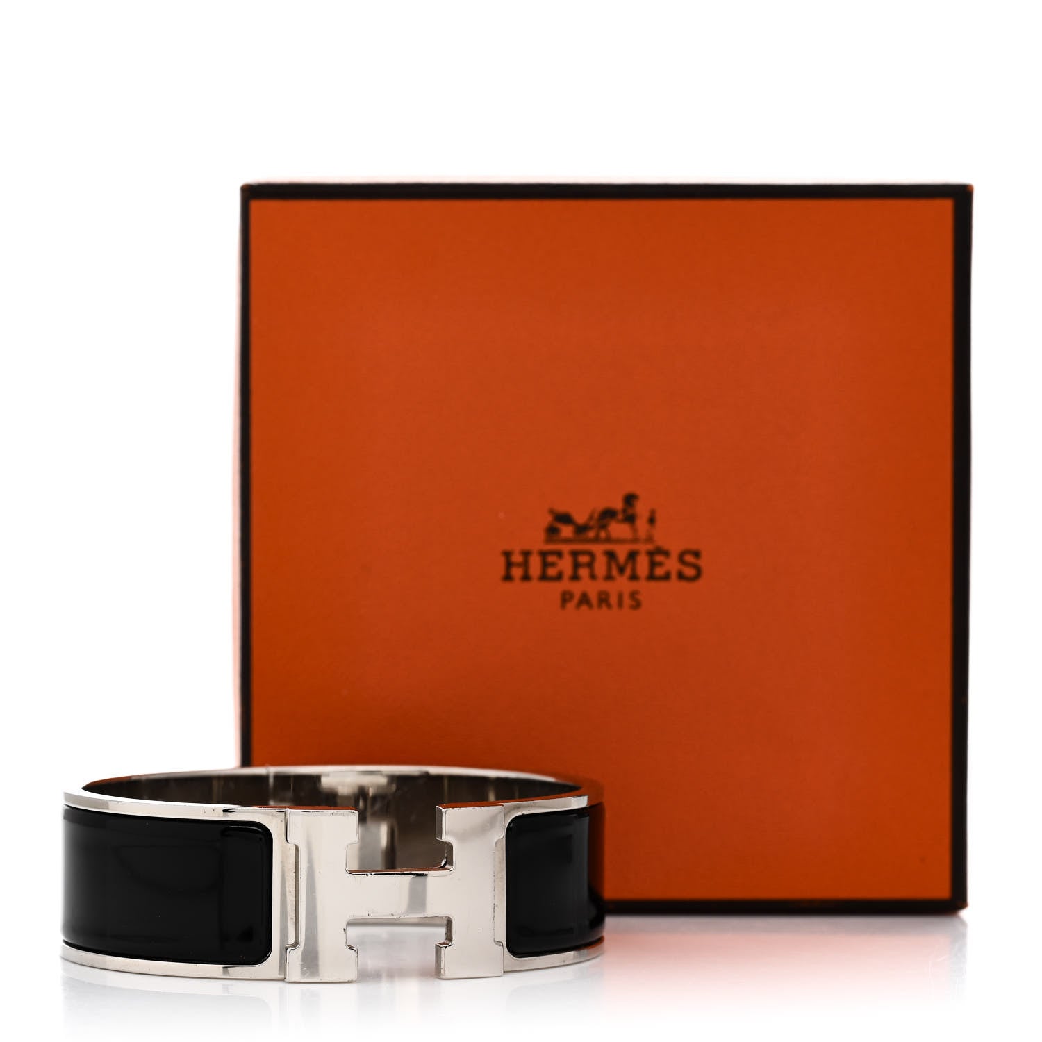 Hermes Enamel Wide Clic Clac H Bracelet GM Black 5 of 5