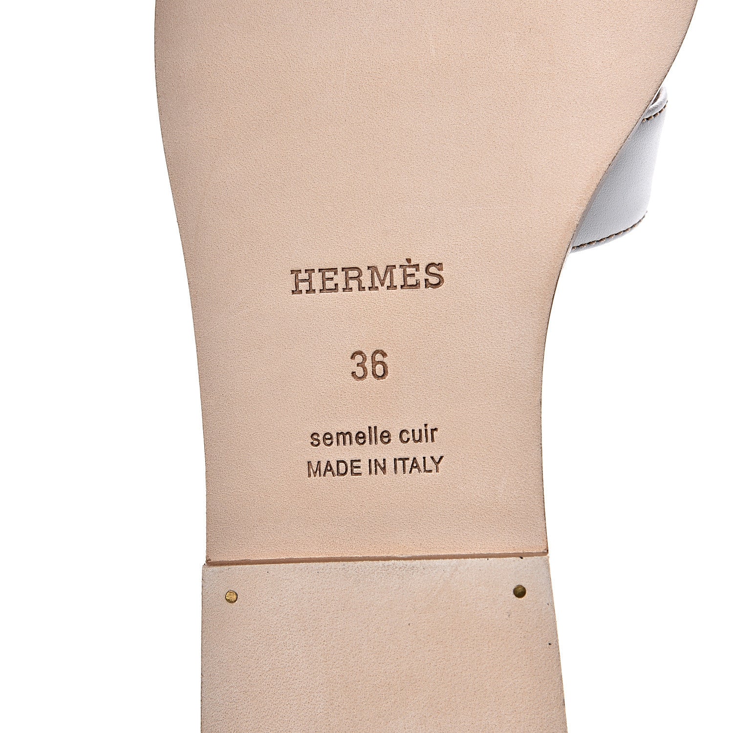 Hermes Box Calfskin Oran Sandals 36 White 7 of 9