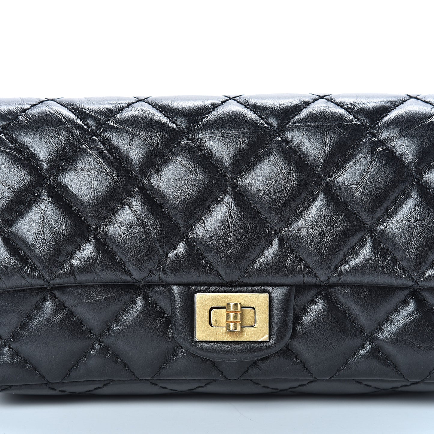 Aged Calfskin Quilted 2.55 Reissue Chain Waist Bag Black