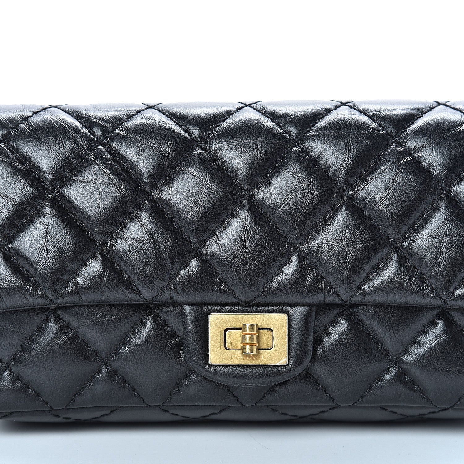 Chanel Aged Calfskin Quilted 2.55 Reissue Chain Waist Bag Black 7 of 10