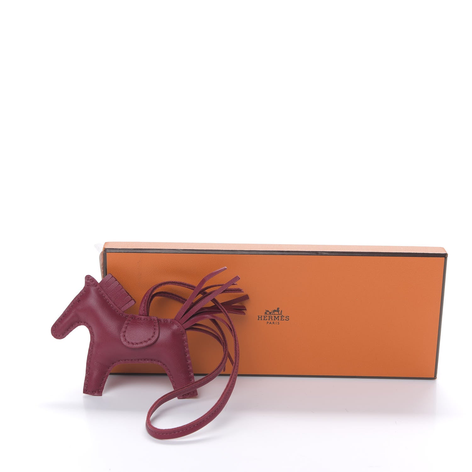 Hermes Milo Lambskin Grigri Rodeo Horse Bag Charm PM Rubis 5 of 5