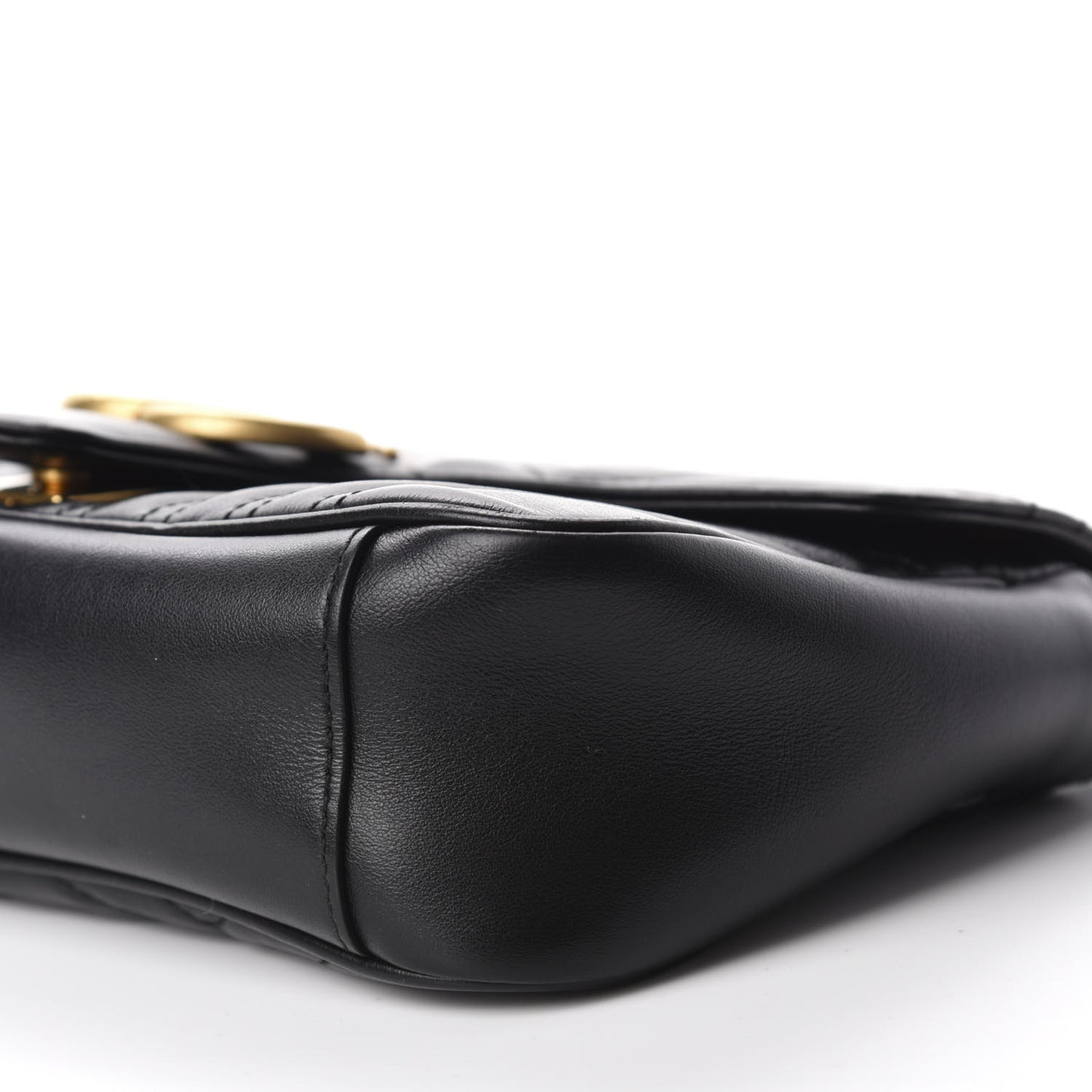 Calfskin Matelasse Small GG Marmont Shoulder Bag Black