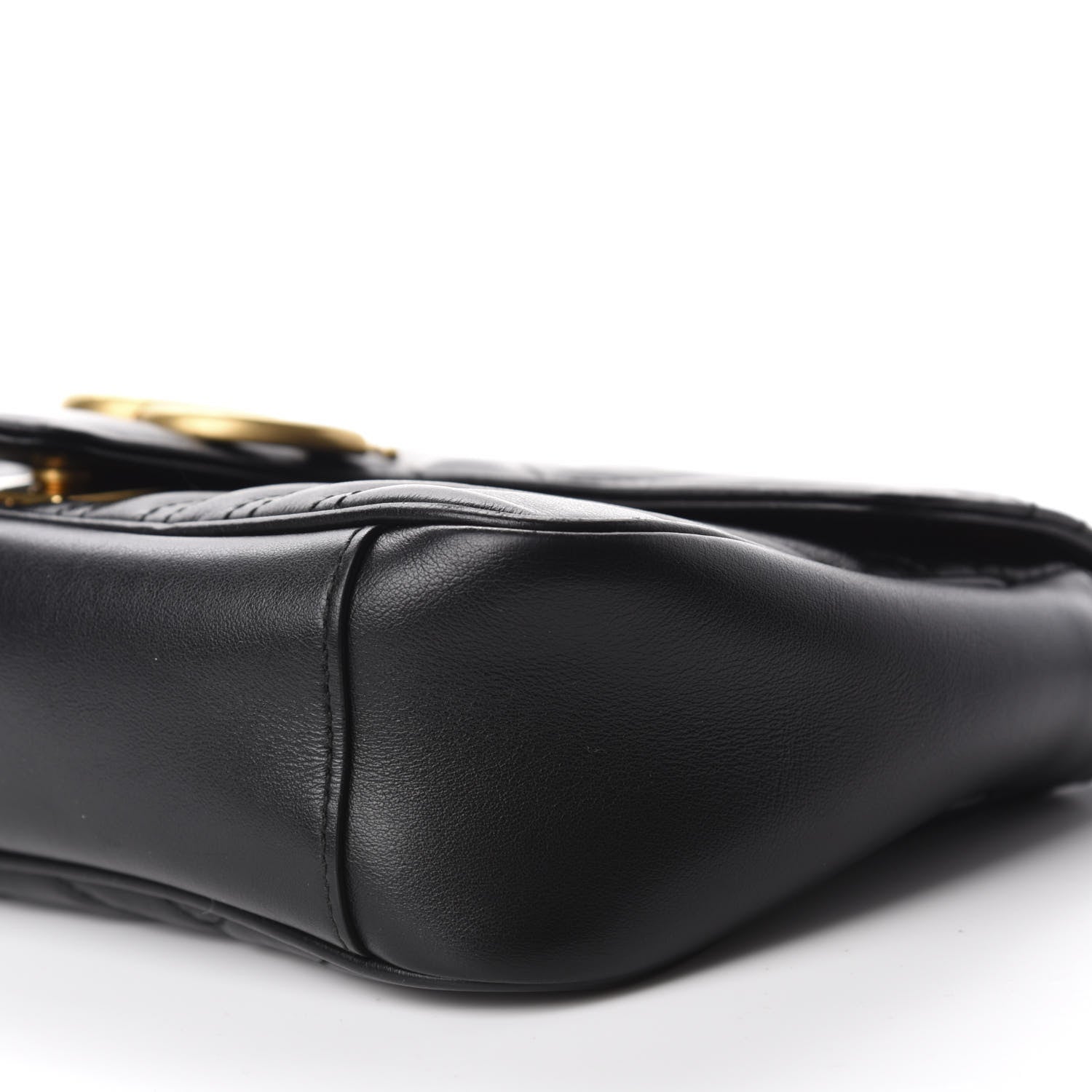 Gucci Calfskin Matelasse Small GG Marmont Shoulder Bag Black 6 of 10