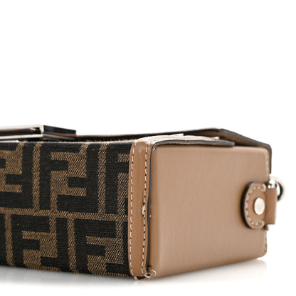 Fendi Recycled Fabric Jacquard Vitello King FF 1974 Baguette Soft Trunk Tobacco Moro Sand 10 of 12