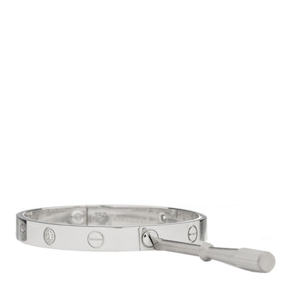Cartier 18K White Gold 4 Diamond LOVE Bracelet 16 8 of 8