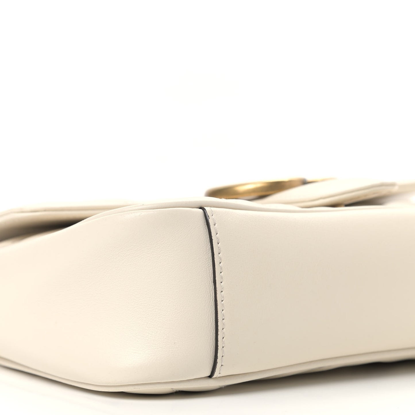 Calfskin Matelasse Mini GG Marmont Shoulder Bag White