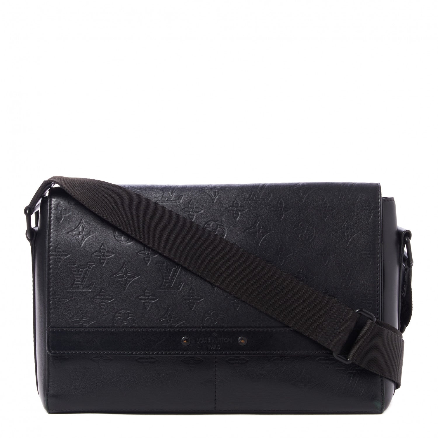 Louis Vuitton Calfskin Monogram Shadow Sprinter Messenger Black 1 of 9